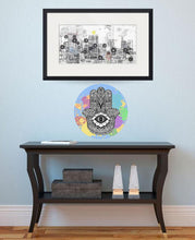 Load image into Gallery viewer, Hamsa Eye Wall Decal, Hamsa Eye Wall sticker, Hamsa Eye wall decor