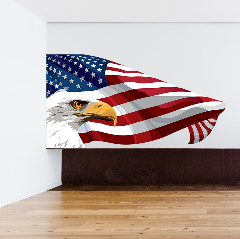 US Flag Decal, US Flag Sticker, US Flag Wall Decor