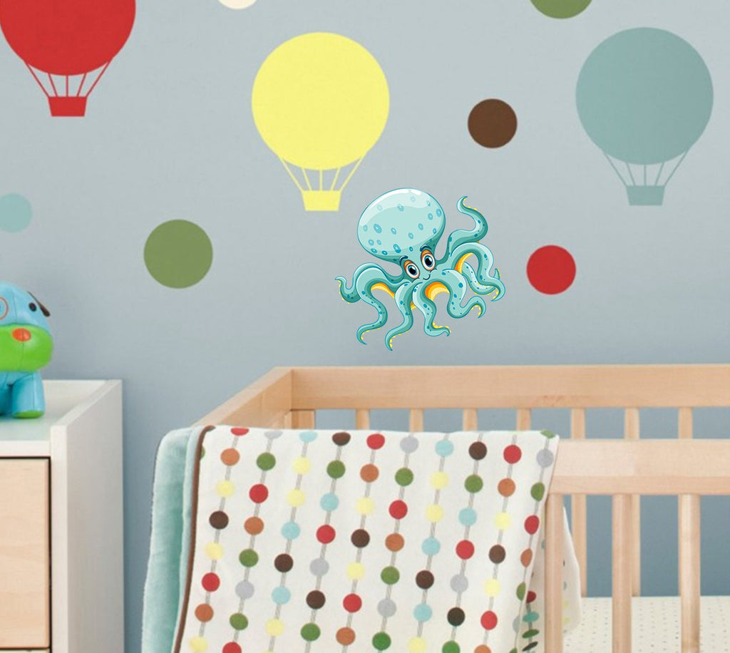 Cute Octopus Decal, Cute Octopus Sticker, Cute Octopus Wall Decor