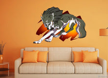 Load image into Gallery viewer, Anime Wolf Decal, Anime Wolf Sticker, Anime Wolf Wall Decor