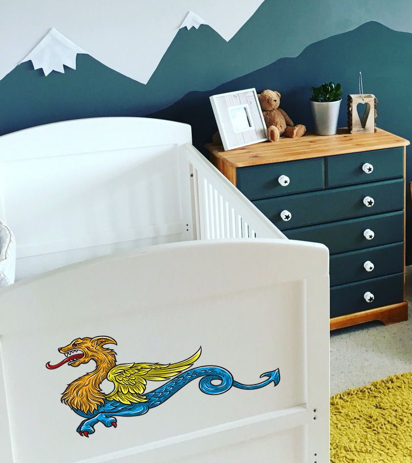 Fantasy Dragon Sticker, Fantasy Dragon Wall Decal, Fantasy Dragon Wall Decor