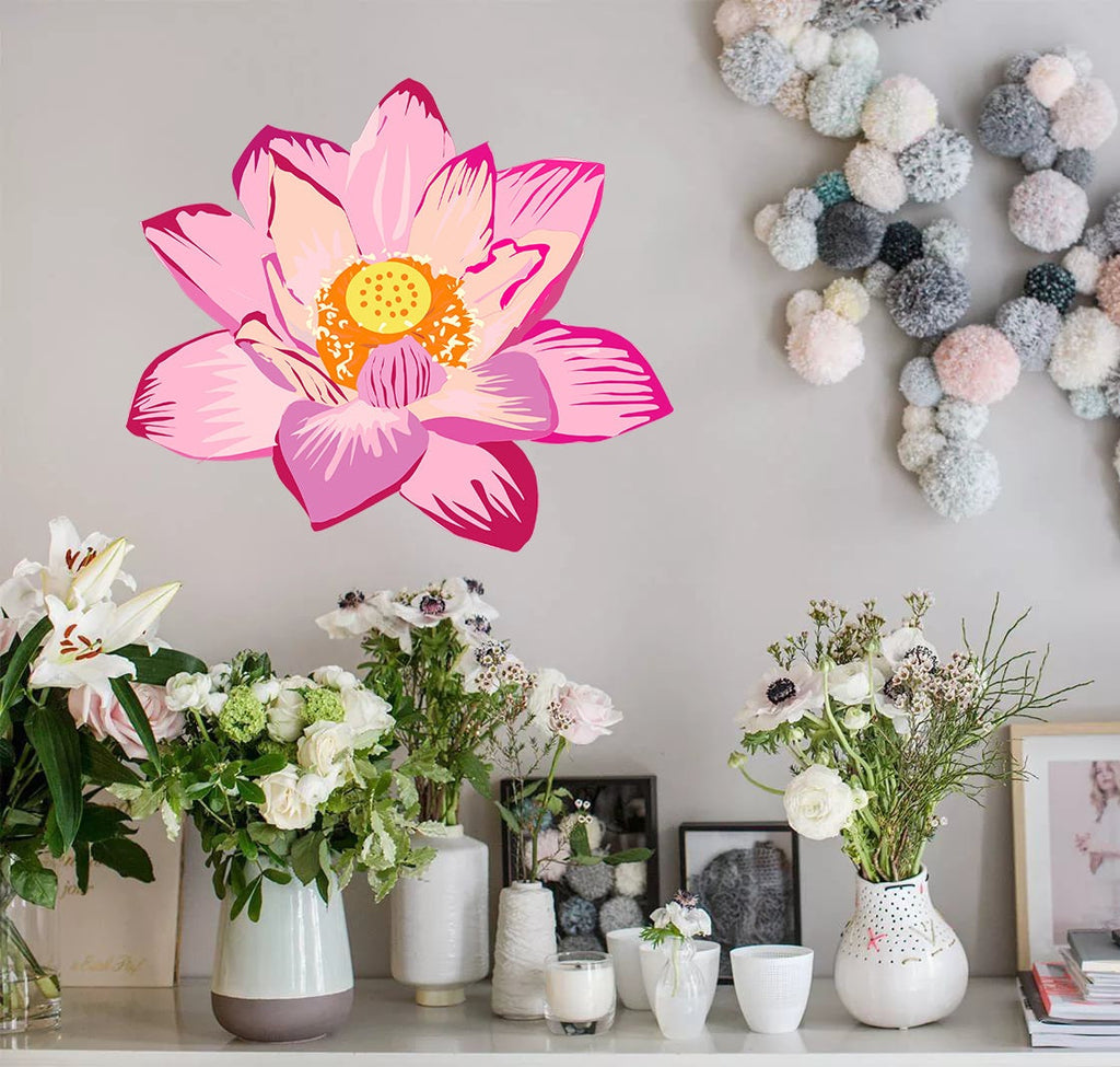 Lotus Wall Decal, Lotus Wall sticker, Lotus wall decor