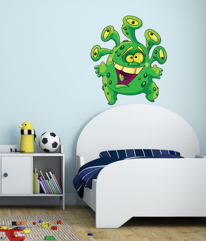 Cute Monster Wall Decal, Cute Little Monster Wall Sticker