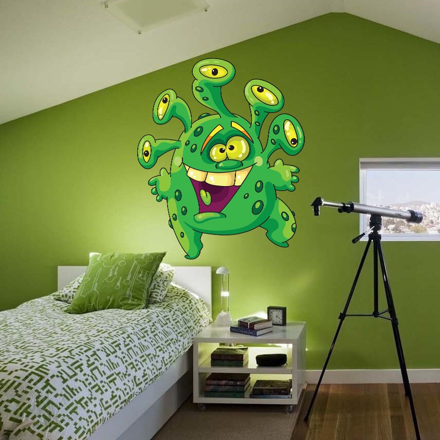Cute Monster Wall Decal, Cute Little Monster Wall Sticker