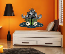 Load image into Gallery viewer, Wolf and Drums Wall Decal, Wolf and Drums Wall sticker, Wolf and Drums wall decor