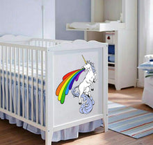 Load image into Gallery viewer, Rainbow Unicorn Wall Decal, Rainbow Unicorn Wall sticker, Rainbow Unicorn wall decor