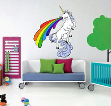 Load image into Gallery viewer, Rainbow Unicorn Wall Decal, Rainbow Unicorn Wall sticker, Rainbow Unicorn wall decor
