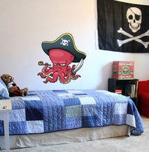 Load image into Gallery viewer, Pirate Octopus Wall Decal, Pirate Octopus Wall sticker, Pirate Octopus wall decor