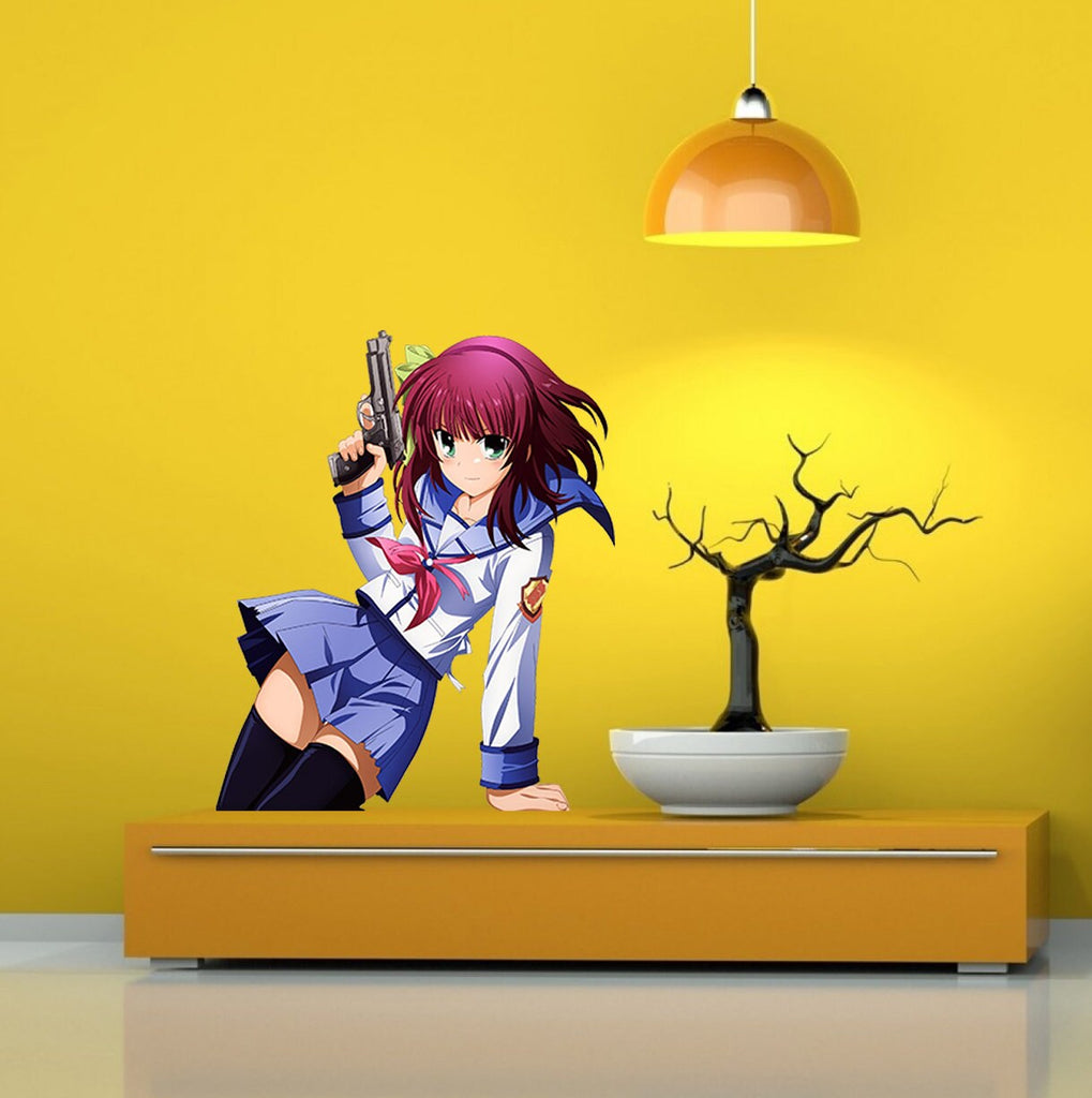 Anime Girl With The Guns Sticker, Anime Decal, Anime Wall Decor