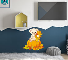 Load image into Gallery viewer, Teddy bear And Pumpkin Wall Decal, Teddy bear And Pumpkin Wall sticker, Teddy bear And Pumpkin wall decor