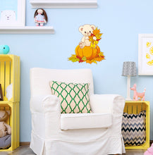 Load image into Gallery viewer, Teddy bear And Pumpkin Wall Decal, Teddy bear And Pumpkin Wall sticker, Teddy bear And Pumpkin wall decor