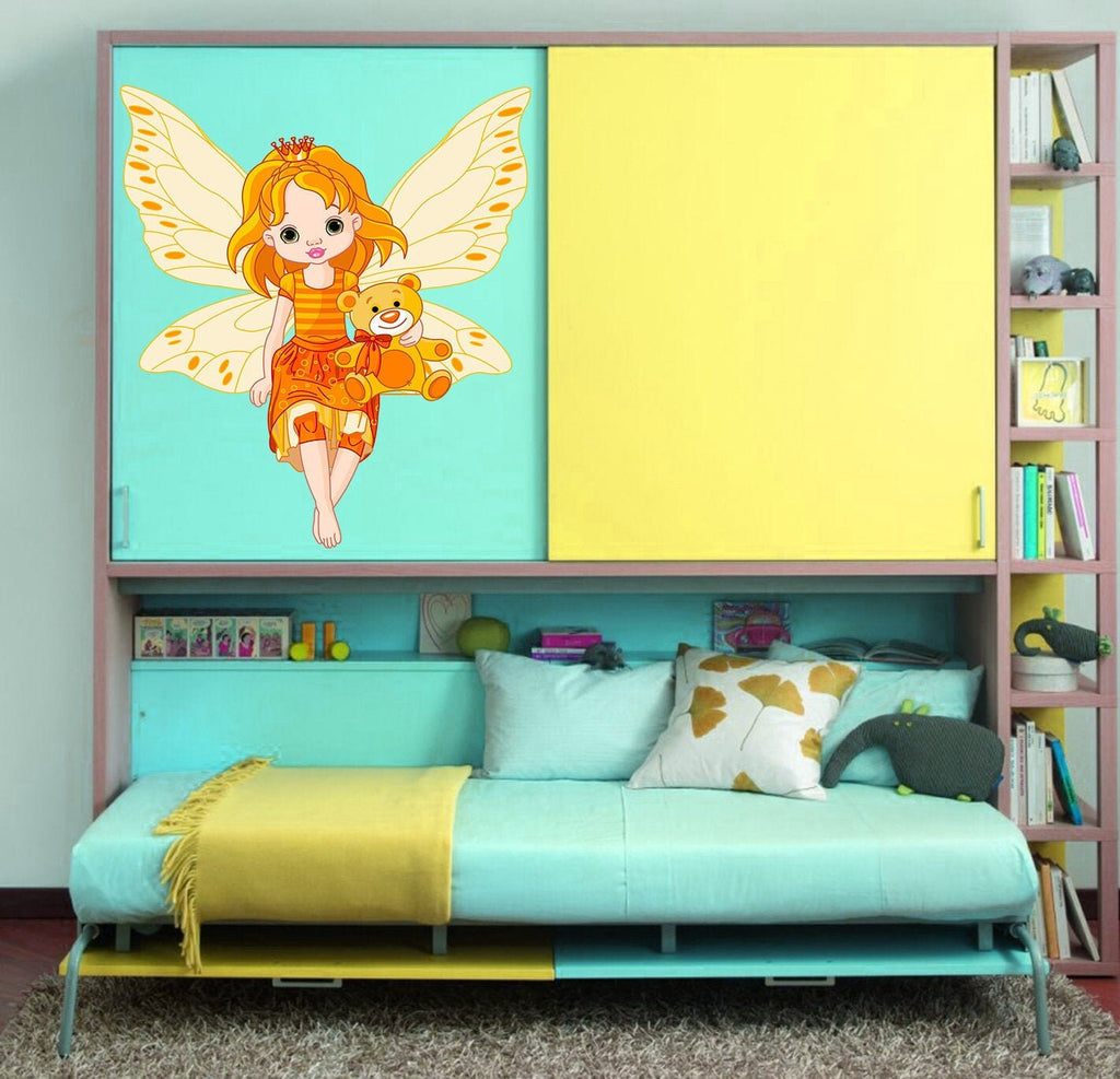 Fairy Girl Princess Wall Decal, Fairy Girl Princess Wall sticker, Fairy Girl Princess wall decor