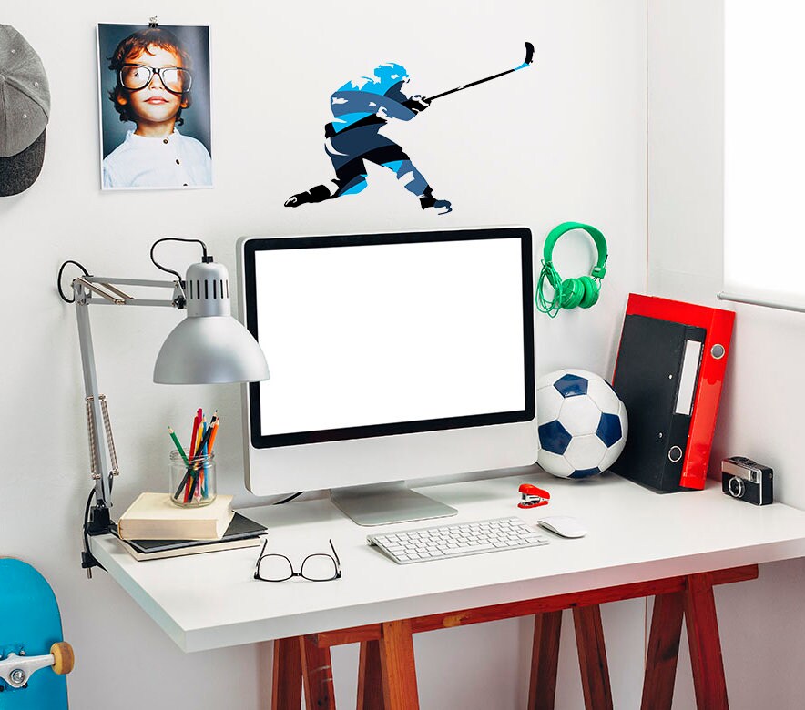 Hockey Player Wall Decal, Hockey Player Wall Sticker, Ice Hockey Decor