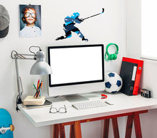 Load image into Gallery viewer, Hockey Player Wall Decal, Hockey Player Wall Sticker, Ice Hockey Decor