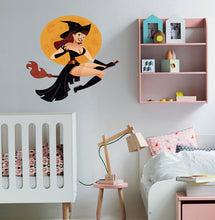 Load image into Gallery viewer, Sexy Witch Decal, Sexy Witch Sticker, Flying Witch Wall Decal