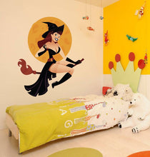 Load image into Gallery viewer, Sexy Witch Decal, Sexy Witch Sticker, Flying Witch Wall Decal