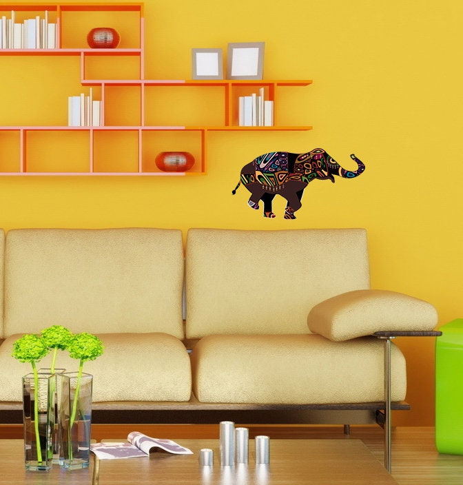 Indian Elephant Decal, Indian Elephant Sticker, Indian Elephant Wall Art