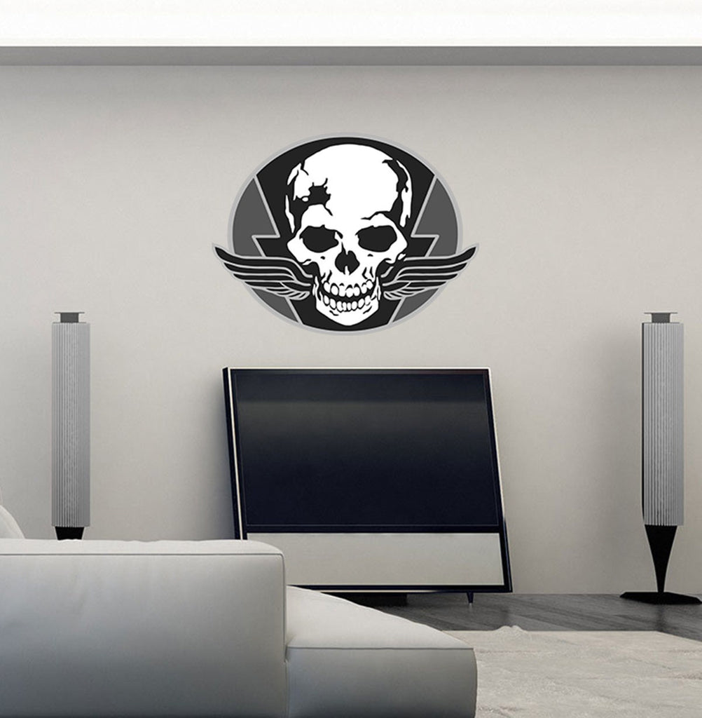 Skull and Wings Wall Decal, Skull and Wings Wall sticker, Skull and Wings wall decor