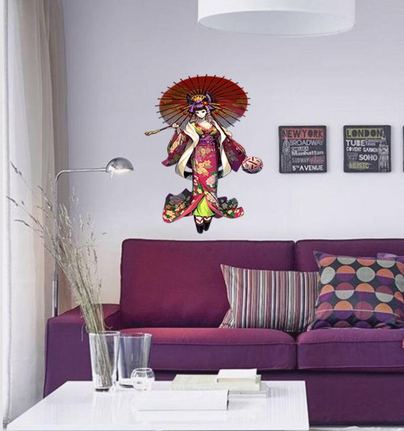 Geisha Wall Decor, Geisha Wall Sticker, Geisha Wall Decal, Geisha Wall Art