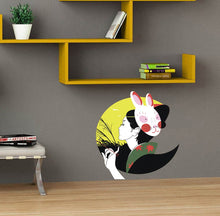 Load image into Gallery viewer, Japanese Mask Decal, Japanese Mask Sticker, Japanese Mask Wall Decor
