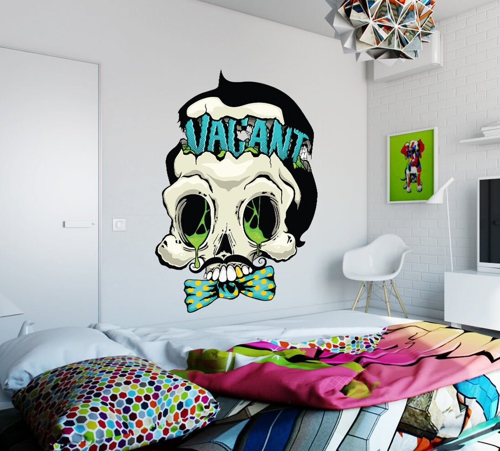 Brain Vacant Skull Decal, Brain Vacant Skull Sticker, Brain Vacant Skull Wall Decor