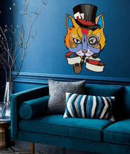 Load image into Gallery viewer, Cat Poker Face Decal, Cat Poker Face Sticker, Cat Poker Face Wall Decor