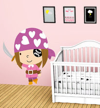Load image into Gallery viewer, Little Pirate Girl Wall Decal, Little Pirate Girl Wall sticker, Little Pirate Girl wall decor