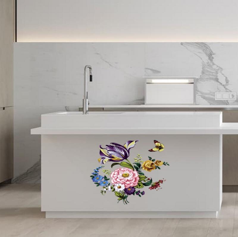 Butterfly Plant Flowers Wall Decal, Butterfly Plant Flowers Wall sticker, Butterfly Plant Flowers wall decor