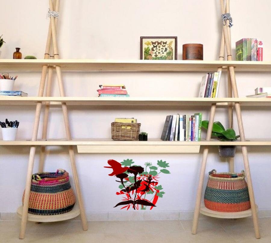 Bushes Bird Wall Decal, Bushes Bird Wall sticker, Bushes Bird wall decor