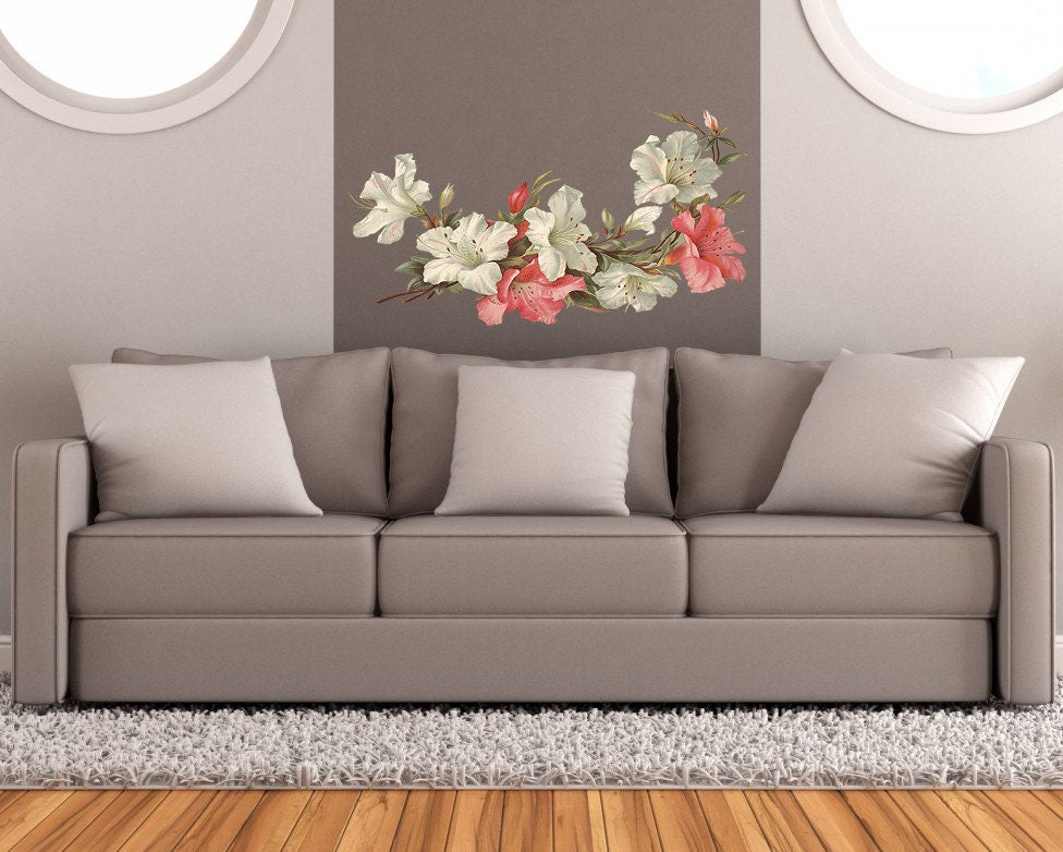 Lily flower Wall Decal, Lily flower Wall sticker, Lily flower wall decor