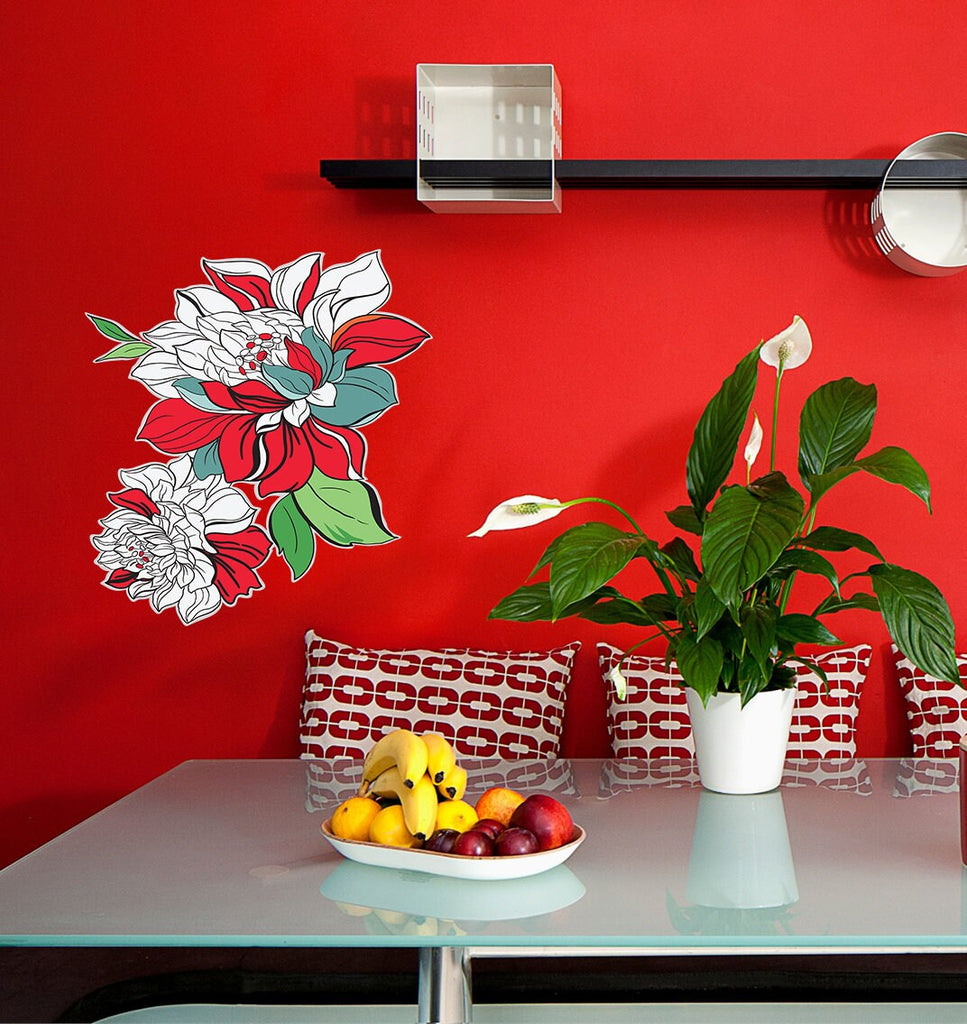 Peony Decal, Peony Sticker, Peony Wall Art