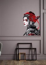 Load image into Gallery viewer, Asian Warrior Girl Decal, Asian Warrior Girl Sticker, Asian Warrior Girl Wall Decor