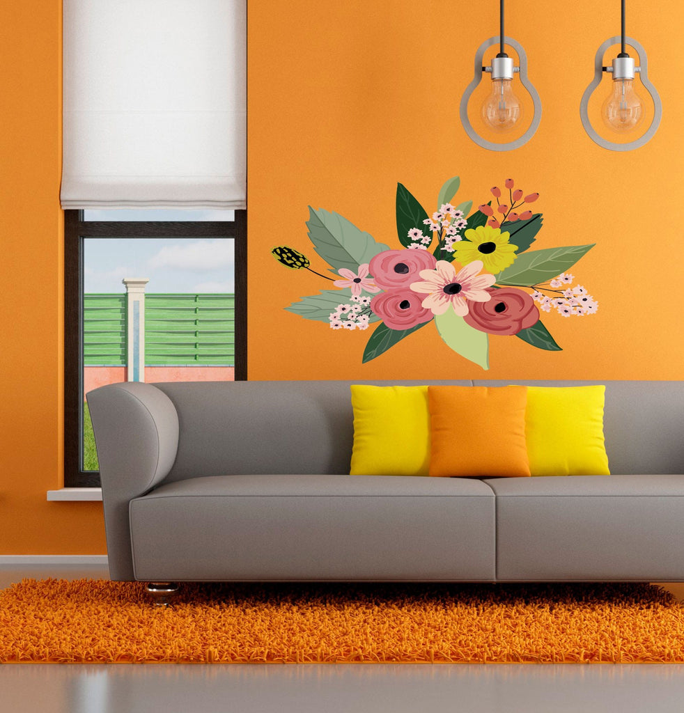 Flowers Boho Rose Wall Decal, Flowers Boho Rose Wall sticker, Flowers Boho Rose wall decor