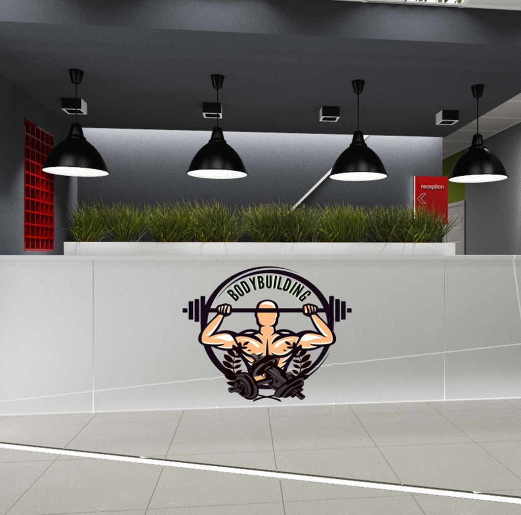 Sport Gym Barbell Wall Decal, Sport Gym Barbell Wall sticker, Sport Gym Barbell wall decor