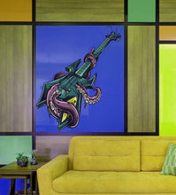 Load image into Gallery viewer, Octopus Guitar Wall Decal, Octopus Guitar Wall sticker, Octopus Guitar wall decor