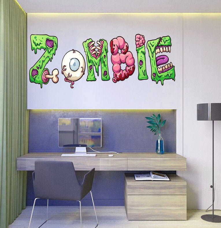 Zombie Wall Decal, Zombie Wall sticker, Zombie wall decor