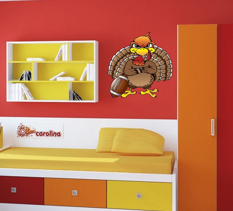 Turkey Football Sticker, Turkey Football Decal, Turkey Football Decor