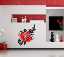 Load image into Gallery viewer, Red Rose Wall Decal, Red Rose Wall sticker, Red Rose wall decor