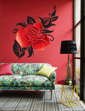 Load image into Gallery viewer, Red Rose Wall Decal, Red Rose Wall sticker, Red Rose wall decor