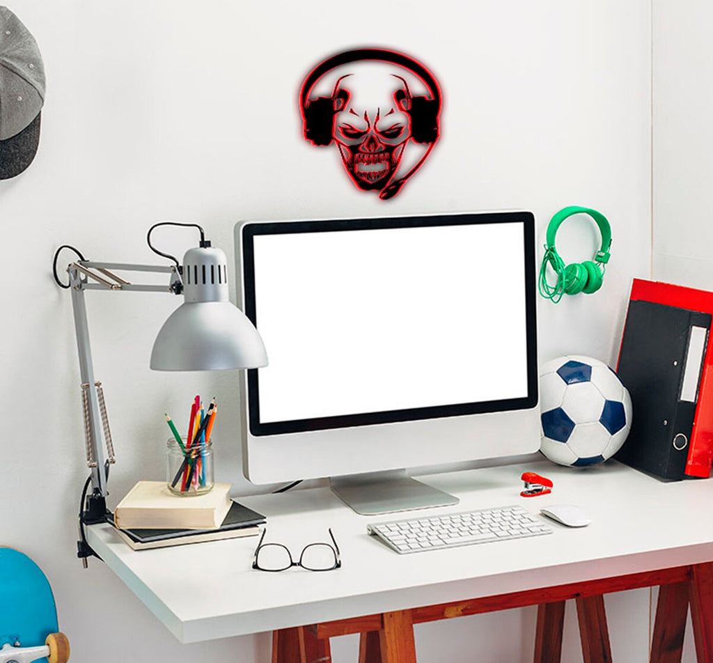 Skull Headphones Wall Decal, Skull Headphones Wall sticker, Skull Headphones wall decor