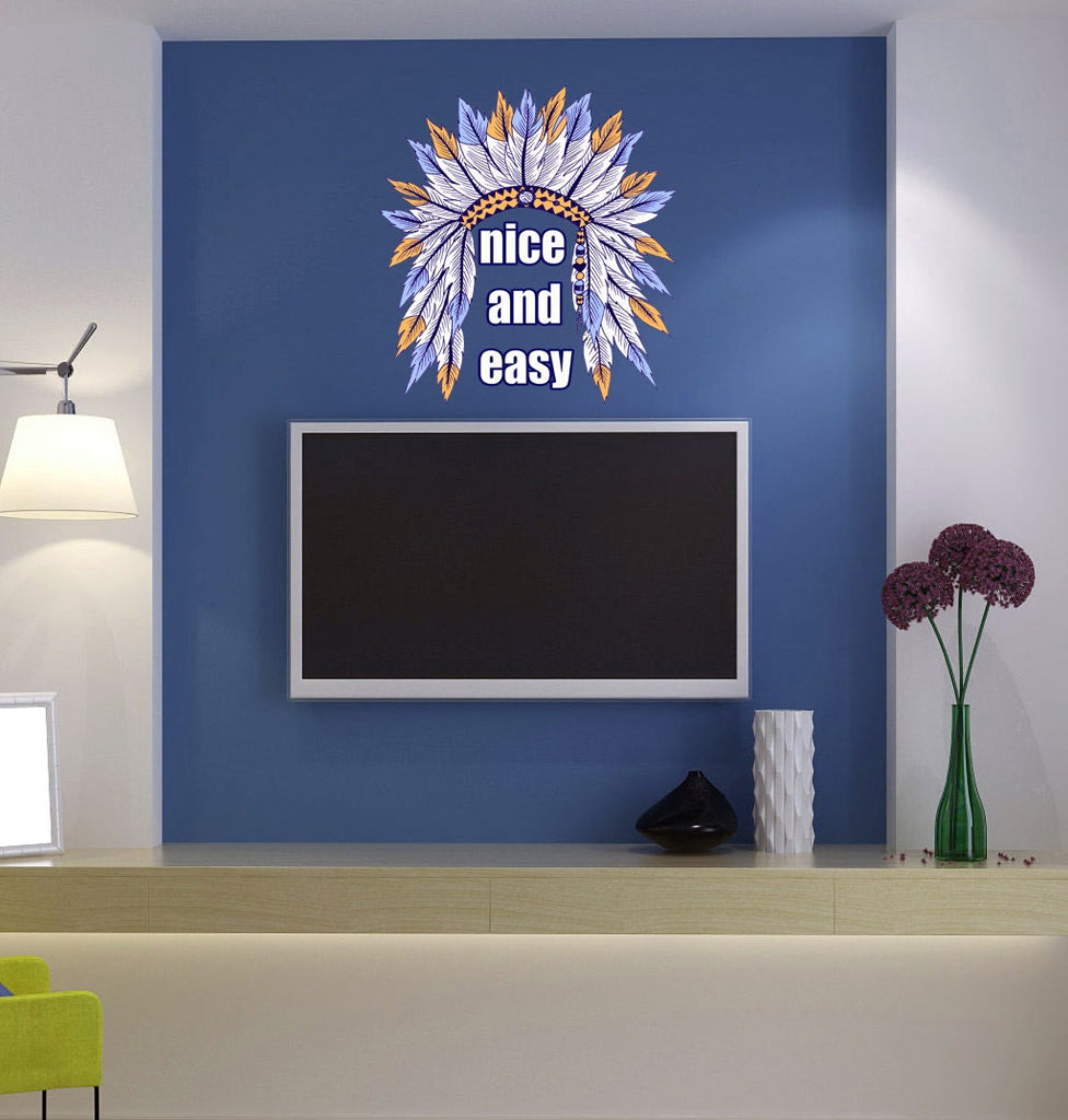 Indian Hat Quote Wall Decal, Indian Hat Quote Wall sticker, Indian Hat Quote wall decor