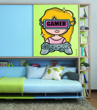 Load image into Gallery viewer, Computer Girl Wall Decal, Computer Girl Wall sticker, Computer Girl wall decor, Computer Girl Wall Art