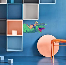 Load image into Gallery viewer, Anime Girl Dinosaur Wall Decal, Anime Girl Dinosaur Wall sticker, Anime Girl Dinosaur wall decor