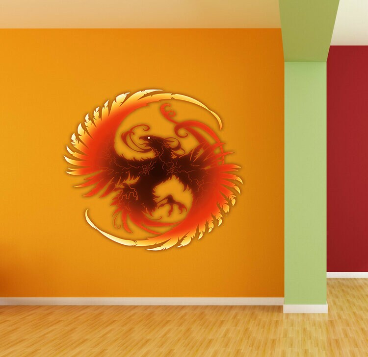 Phoenix Decal, Phoenix Sticker, Phoenix Wall Decor, Phoenix Wall Decal