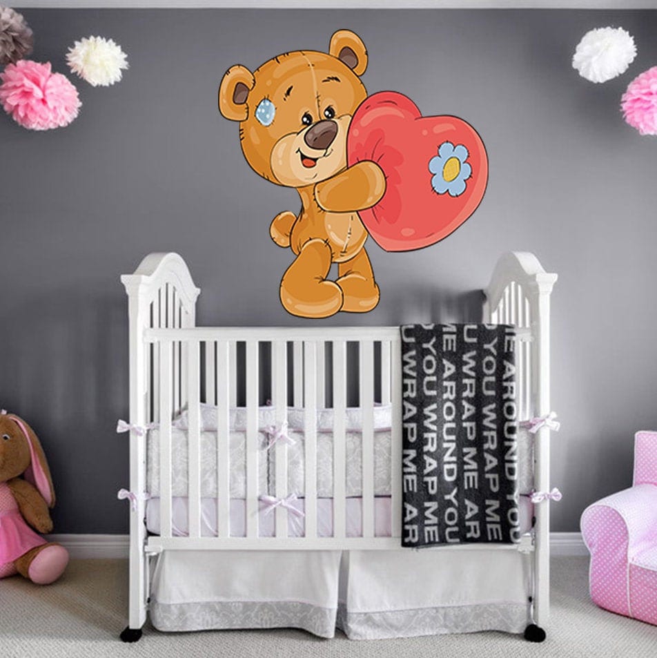 Nursery Teddy Bear Decal, Nursery Teddy Bear Sticker, Nursery Teddy Bear Wall Decor