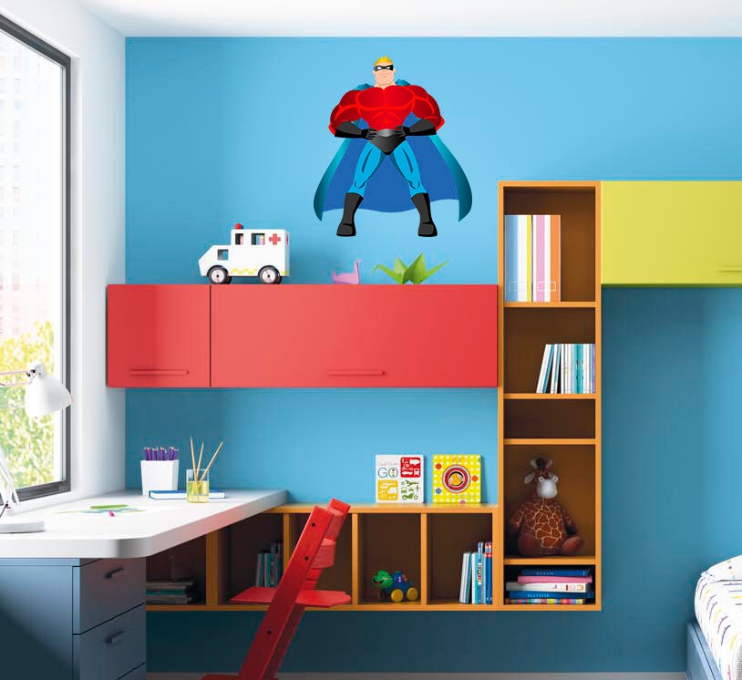 Superhero Wall Decal, Superhero Wall sticker, Superhero wall decor