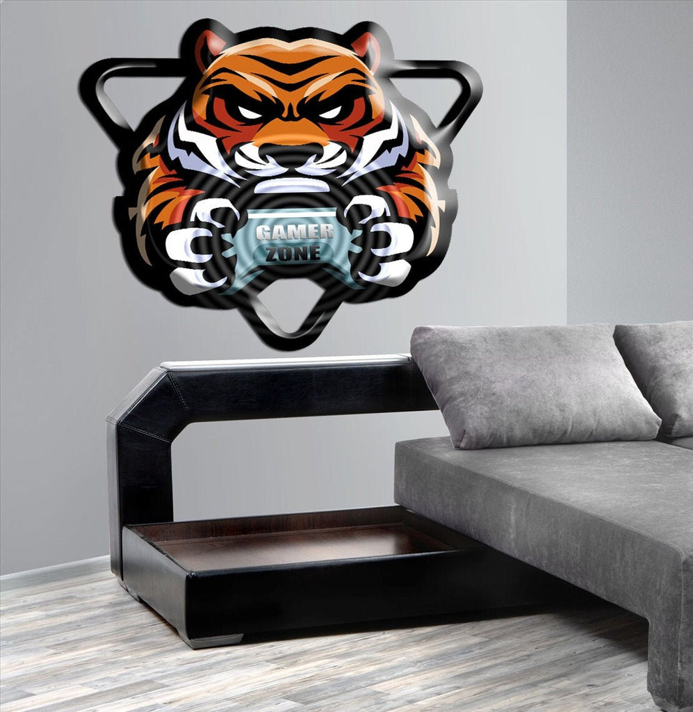 Tiger Gamer game controller Wall Decal, Tiger Gamer game controller Wall sticker, Tiger Gamer game wall decor
