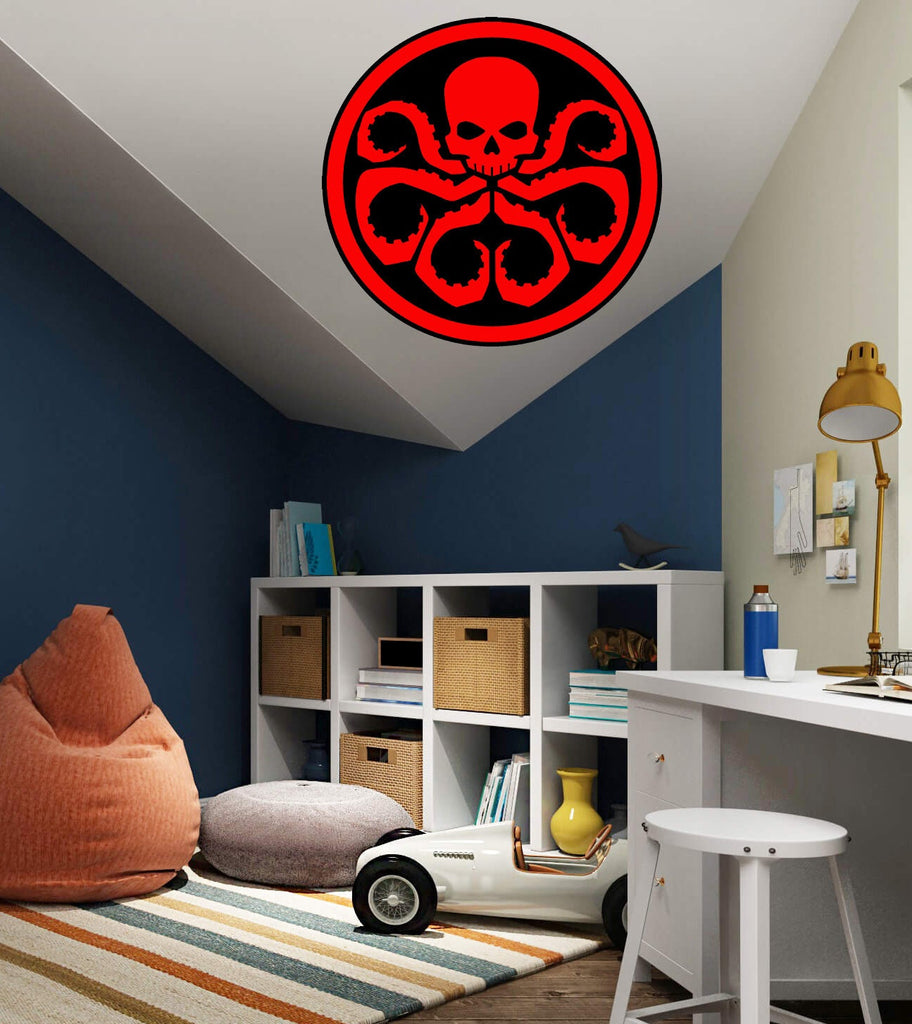 Octopus Skull Decal, Octopus Skull Sticker, Octopus Wall Decor