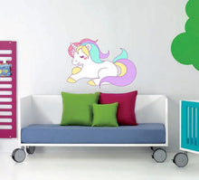 Load image into Gallery viewer, Rainbow Unicorn Wall Decal, Rainbow Unicorn Wall sticker, Rainbow Unicorn wall decor
