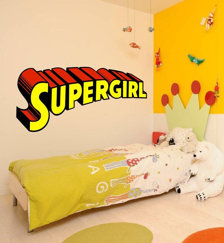 Supergirl Decal, Supergirl Sticker, Supergirl Wall Decor